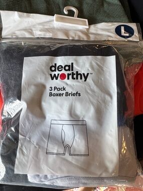 Men's 3-Pack Boxer Briefs - Black/Grey/Red - Large